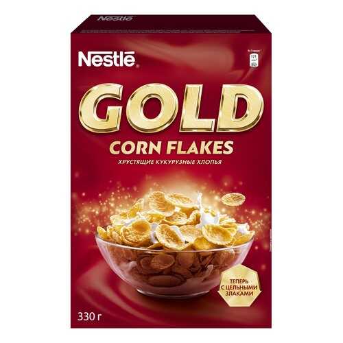 Готовые завтраки Nestle gold голд кукурузные хлопья 330 г в Перекресток