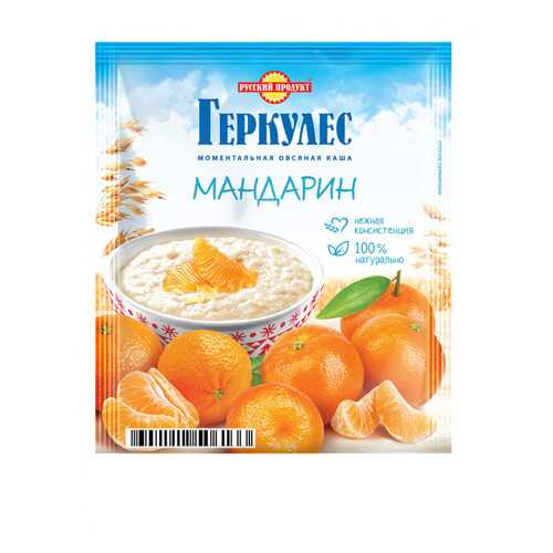 Овсяная каша Русский продукт моментальная геркулес с мандаринами 35 г в Перекресток