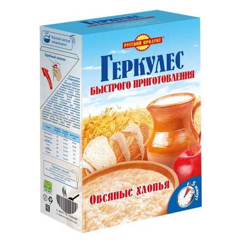 Овсяные хлопья Геркулес Быстрого приготовления Русский продукт 420 г в Перекресток