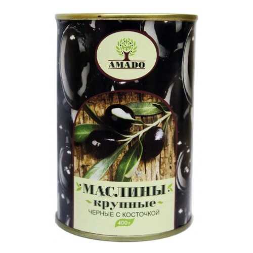 Черные маслины Amado с косточкой крупные 400 г в Перекресток