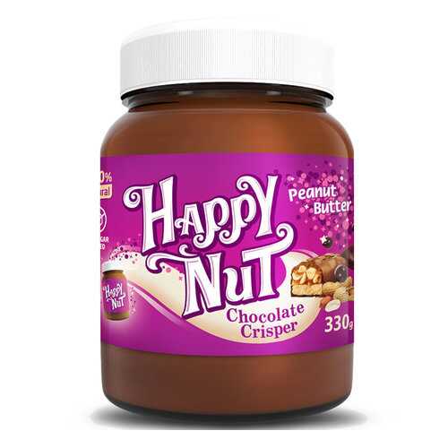 Арахисовая паста HAPPY NUT шоколадная с кусочками 330 г в Перекресток