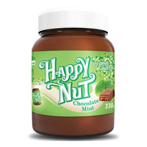 Арахисовая паста шоколадная HAPPY NUT с мятой 330 г в Перекресток