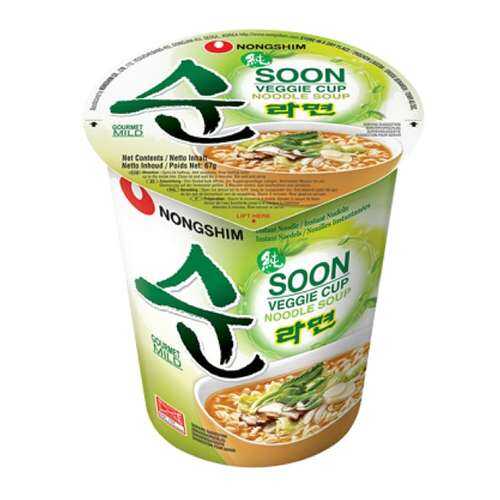 Лапша быстрого приготовления Soon Veggie овощная Nongshim стакан 67 г в Перекресток