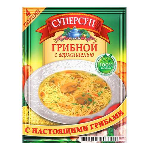 Суперсуп Русский Продукт грибной с вермишелью 70 г в Перекресток