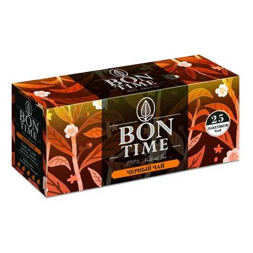 Чай BonTime Natural Tea, черный, 25 пакетиков в Перекресток