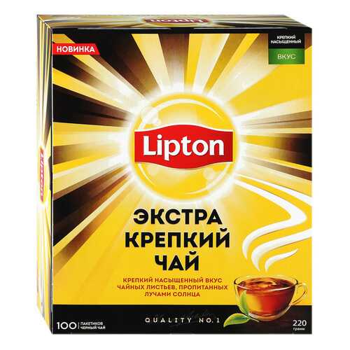 Чай черный Lipton экстра крепкий 100 пакетиков в Перекресток