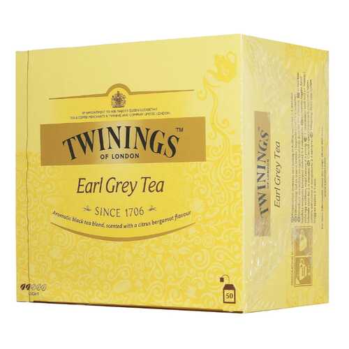 Чай черный Twinings эрл грэй байховый с ароматом бергамота пакетированный 50 пакетиков в Перекресток