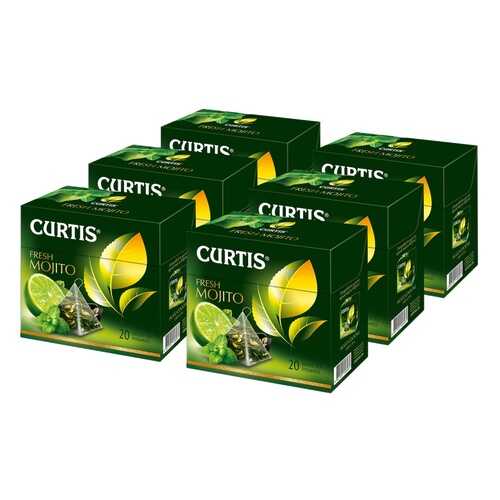 Чай Curtis Fresh Mojito, зелёный с добавками, 20 пирамидок х 6 упаковок в Перекресток