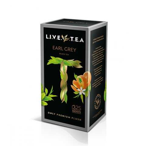 Чай Live Tea Earl Grey черный с бергамотом 25 пакетиков в Перекресток