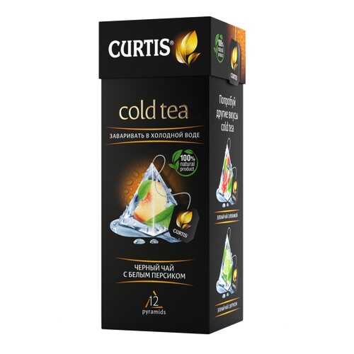 Чай Tea.ru Curtis Cold Tea. Черный чай с белым персиком, чёрный с добавками 12 пирамидок в Перекресток