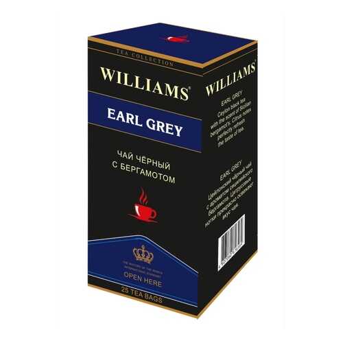 Чай Williams Earl Grey, черный цейлонский с бергамотом, 25 пакетиков в Перекресток