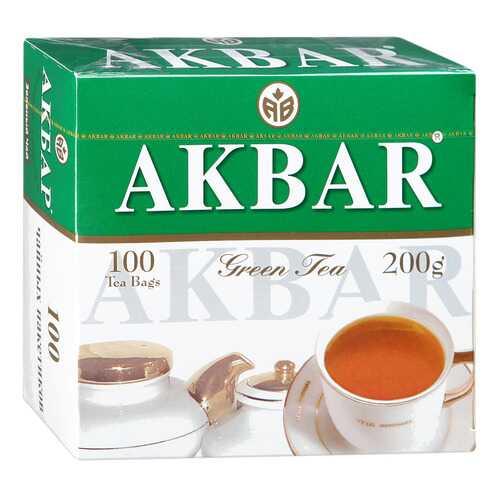 Чай зеленый Akbar green китайский 100 пакетиков в Перекресток