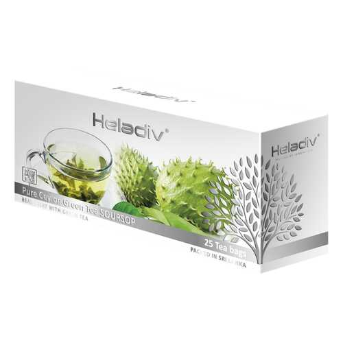 Чай зеленый пакетированный Heladiv GT soursop green tea 25 пакетиков в Перекресток