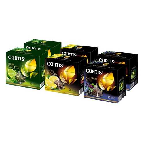 Набор чая Curtis Fresh Mojito, Sunny Lemon, Blue berries blues ассорти 6*20 пирамидок в Перекресток