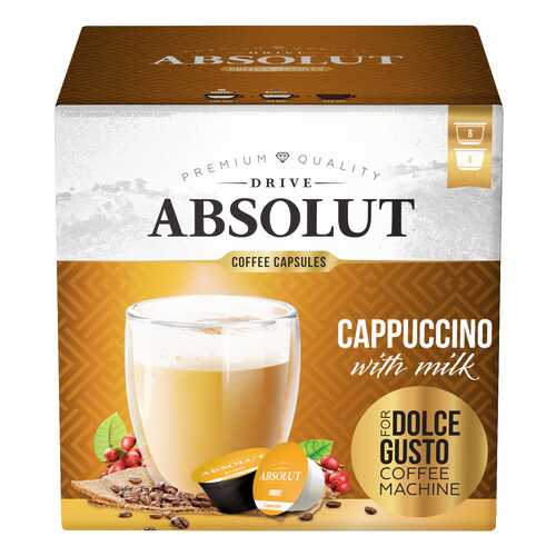 Кофе Absolut Drive Drive Сappuccino в капсулах для кофемашины Dolce Gusto 16 капсул в Перекресток