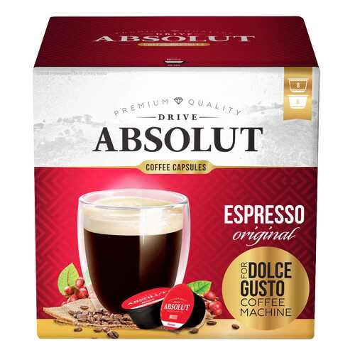 Кофе Absolut Drive Espresso Original в капсулах для кофемашины Dolce Gusto 16 капсул в Перекресток