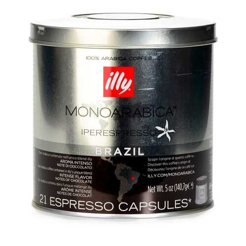 Кофе в капсулах Illy Brazil средней обжарки 21 капсула банка Италия в Перекресток