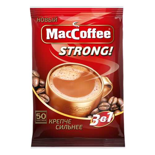 Напиток кофейный растворимый т.з. MacCoffee (3 в 1) Strong, м/уп 16г*50*10 блок в Перекресток