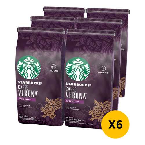 STARBUCKS Dark Cafe Verona кофе молотый 6 штук по 200г в Перекресток