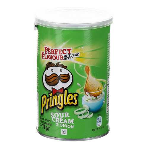 Чипсы картофельные Pringles со вкусом сметаны и лука 70 г в Перекресток