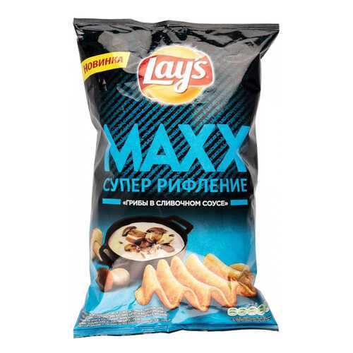 Чипсы Lay's супер рифление maxx грибы в сливочном соусе 145 г в Перекресток