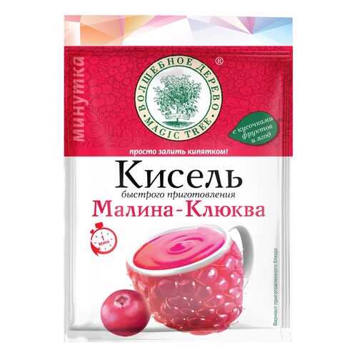 Кисель быстр приготовления Волшебное дерево малина-клюква минутка 30 г в Перекресток