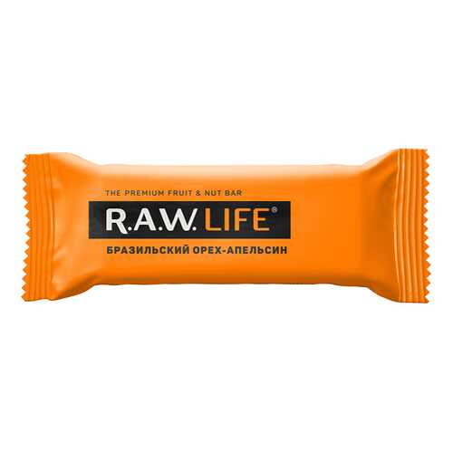 Батончик орехово-фруктовый Бразильский орех-Апельсин Raw Life 47 г в Перекресток