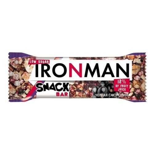 Батончик Snack Bar Ironman черная смородина и темная глазурь без сахара 40 г в Перекресток