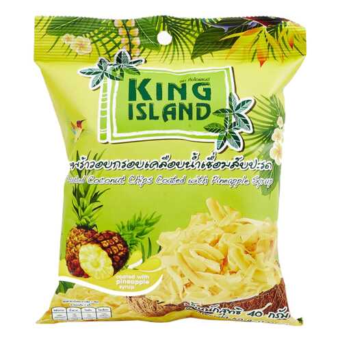 Кокосовые чипсы King Island с ананасом 40 г в Перекресток