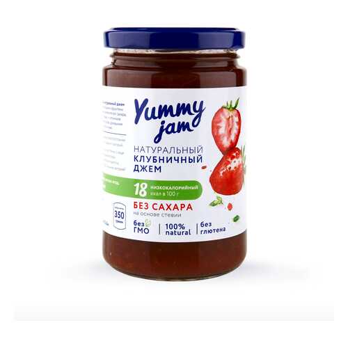 Джем Yummy jam клубничный без сахара 350 г в Перекресток