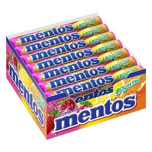 Драже Mentos фрукты жевательное 21*37 г в Перекресток