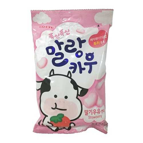 Карамель Лотте Malang Cow Strawberry Milk Лотте 79 г Южная Корея в Перекресток