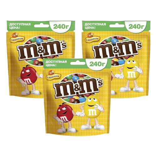 M&M`s конфеты Арахис 240 гр 3 упаковки в Перекресток