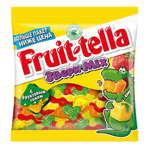 Мармелад Fruit-tella звери mix жевательный с натуральным фруктовым соком 150 г в Перекресток