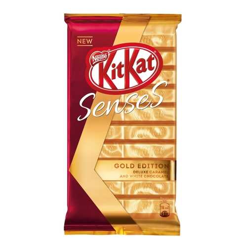 Карамельный белый и молочный шоколад KitKat Senses Gold Edition Deluxe Caramel 112 г в Перекресток