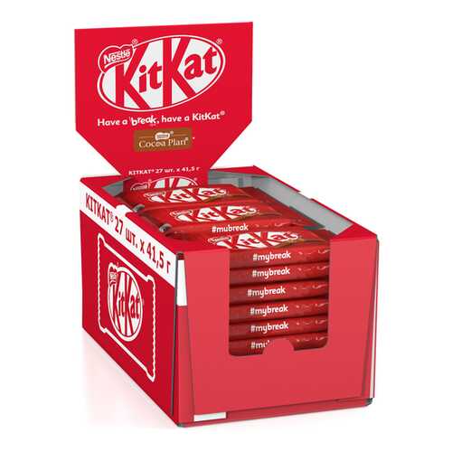 Молочный шоколад KITKAT с хрустящей вафлей 27 шт по 41.5 г в Перекресток