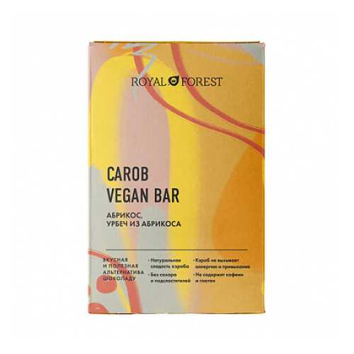 Шоколад Carob Vegan Bar Абрикос, урбеч абрикосовый Royal Forest 50 г в Перекресток