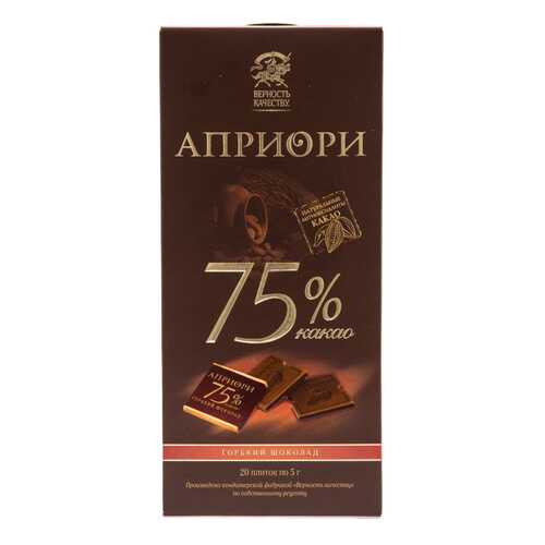 Шоколад горький Верность качеству априори 75% какао 100 г в Перекресток