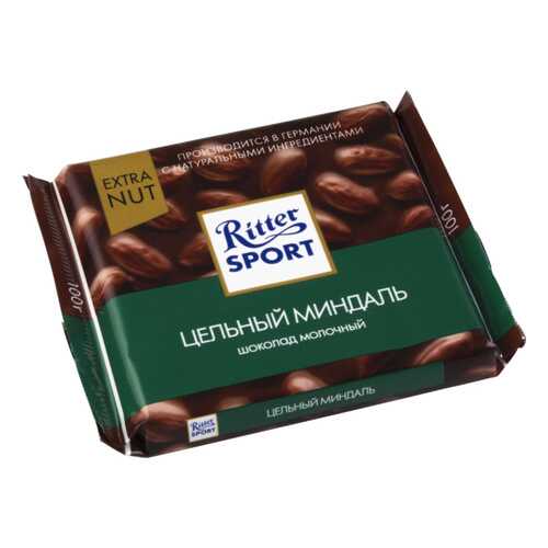 Шоколад молочный Ritter Sport extra nut цельный миндаль 100 г в Перекресток