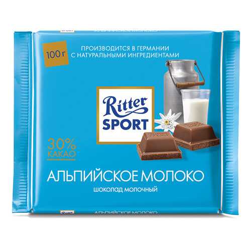 Шоколад молочный Ritter Sport с альпийским молоком и начинкой из шоколадного мусса 100 г в Перекресток