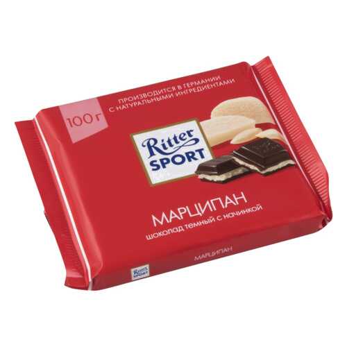 Шоколад тёмный Ritter Sport с начинкой марципан 100 г в Перекресток