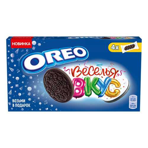 OREO печенье с какао и начинкой карамель/цв посыпка 176г в Перекресток