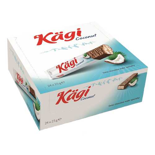 Вафли Kaegi Coconut с кокосовым крем в молочном шоколаде 24*25 г в Перекресток