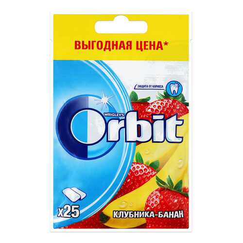 Orbit Клубника-Банан пакет 25 драже по 34г в Перекресток